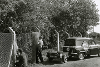 Photograph of erection of chain link fencing by Boulton and Paul in 1959