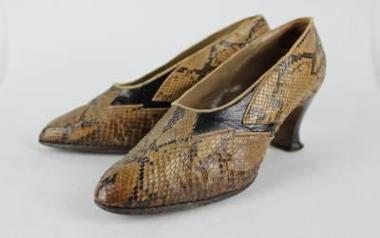 Snakeskin court shoes