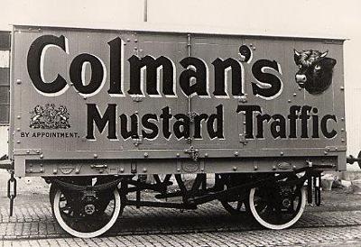 Colman’s rail truck advertising Colman’s mustard